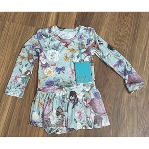 NWT Posh Peanut Baby Girls 6-12 Months Fairy Garden Bodysuit Shirt Long Sleeved